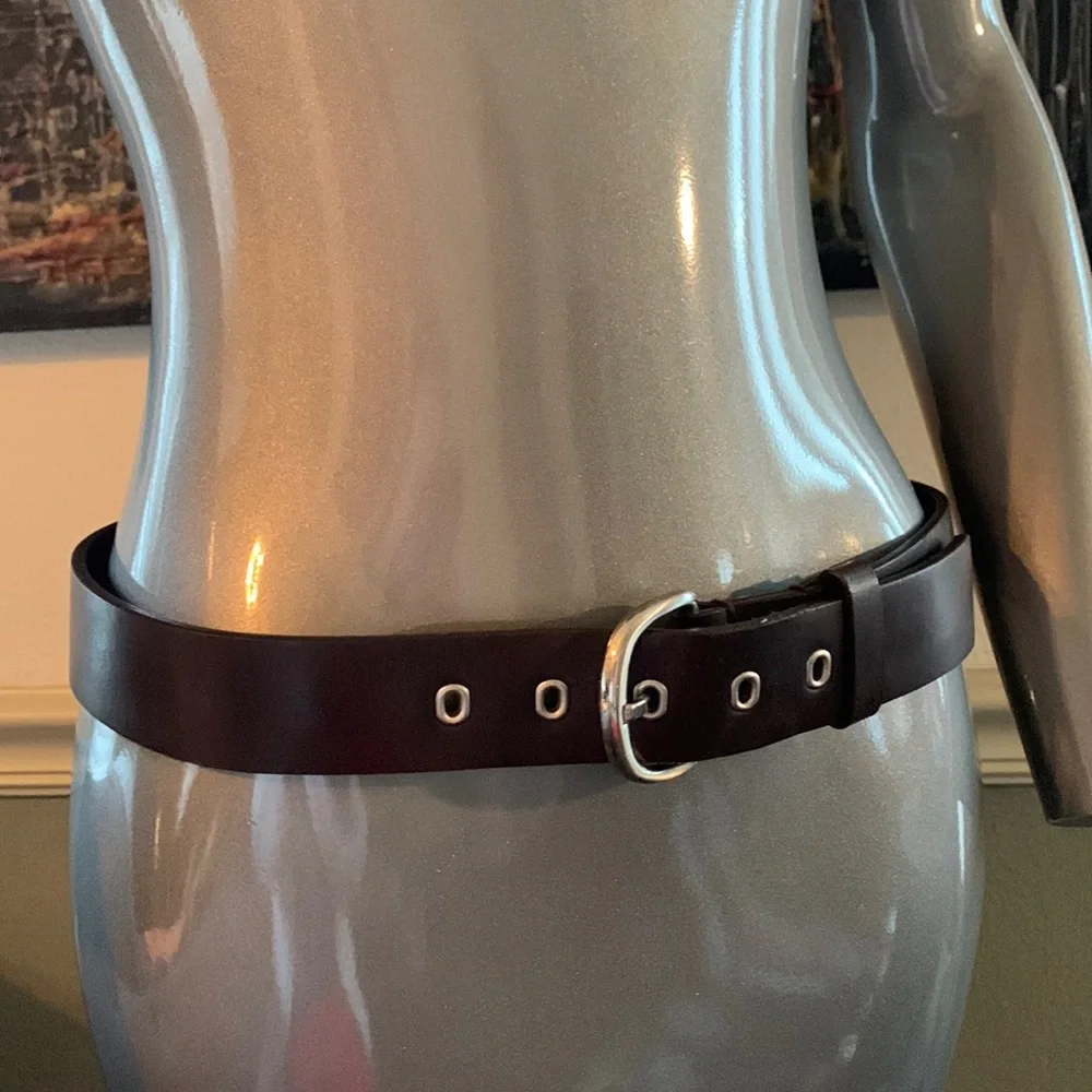 Calvin Klein Jeans Genuine Leather Wide Belt - Picture 1 of 10